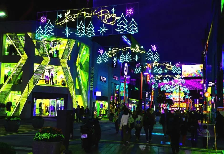 光复路冬日灯光树节